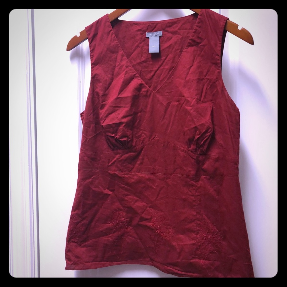 Ann Taylor burgundy blouse